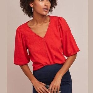 Current Air Red Blouse Miniamilst top boxy
